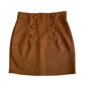 Blāshe Brown Faux Suede Mini Skirt, Women’s Size S